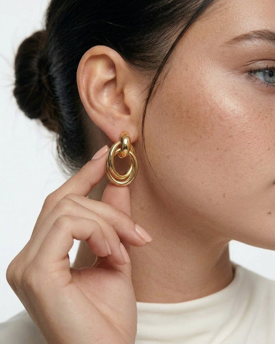 Chubby 14K Gold Molten Drop Studs