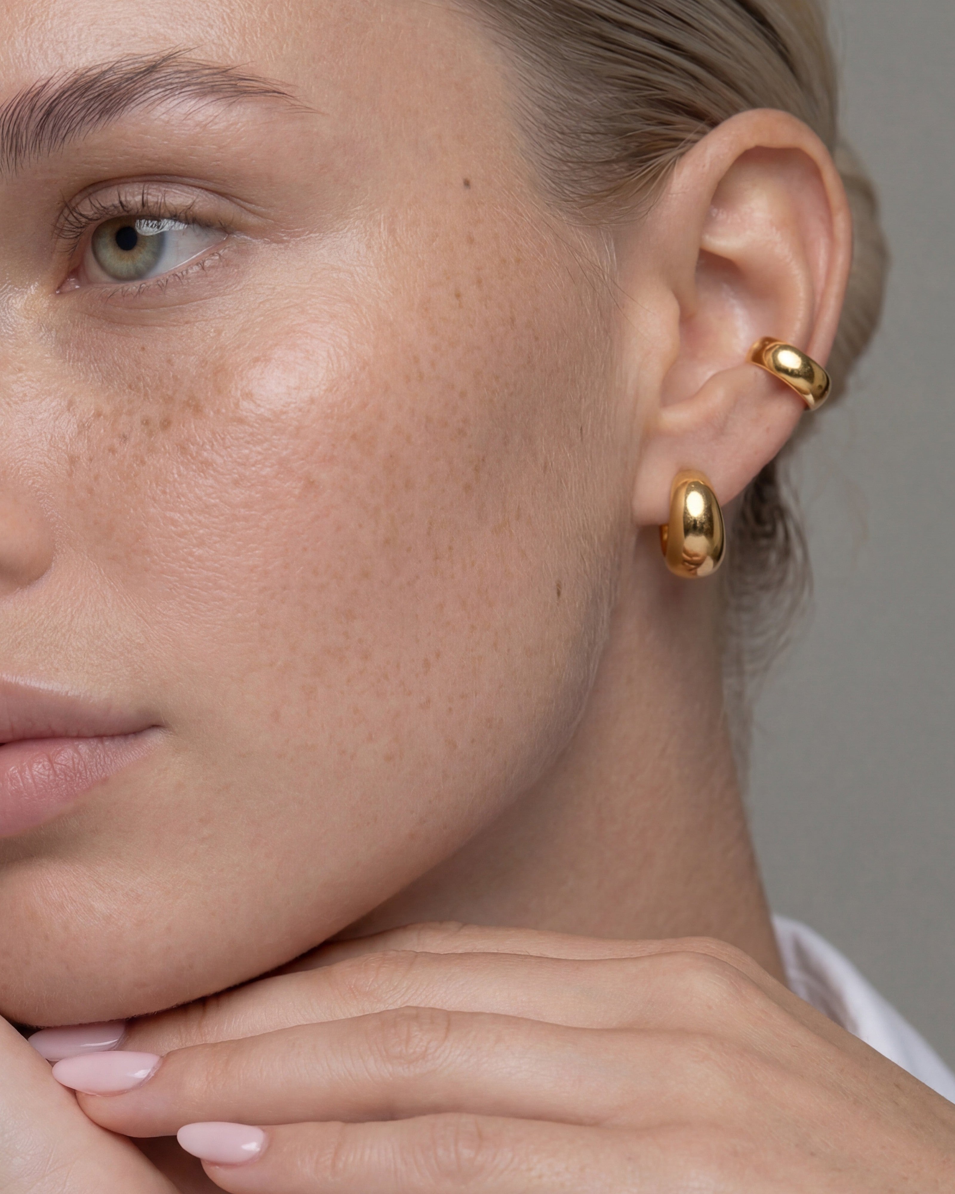 14k Gold Huggie Hoop Ear Cuff