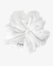 Soft 100% Cotton White Chunky Hair Scrunchie