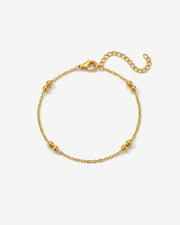 14K Gold Double Beaded Satellite Chain Bracelet