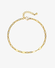 Paperclip Chain 14K Gold Link Bracelet