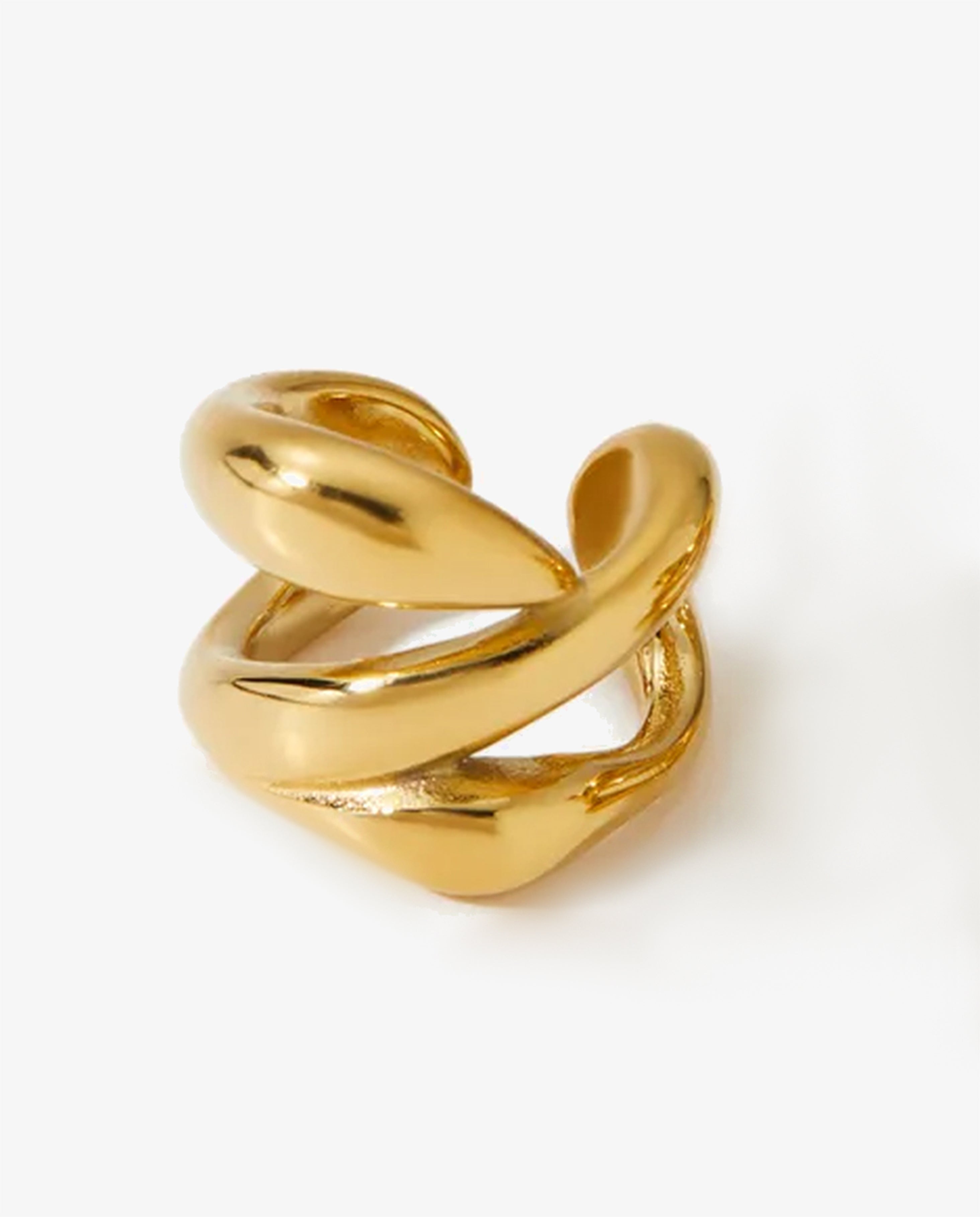 14k Molten Gold Huggie Hoop Ear Cuff