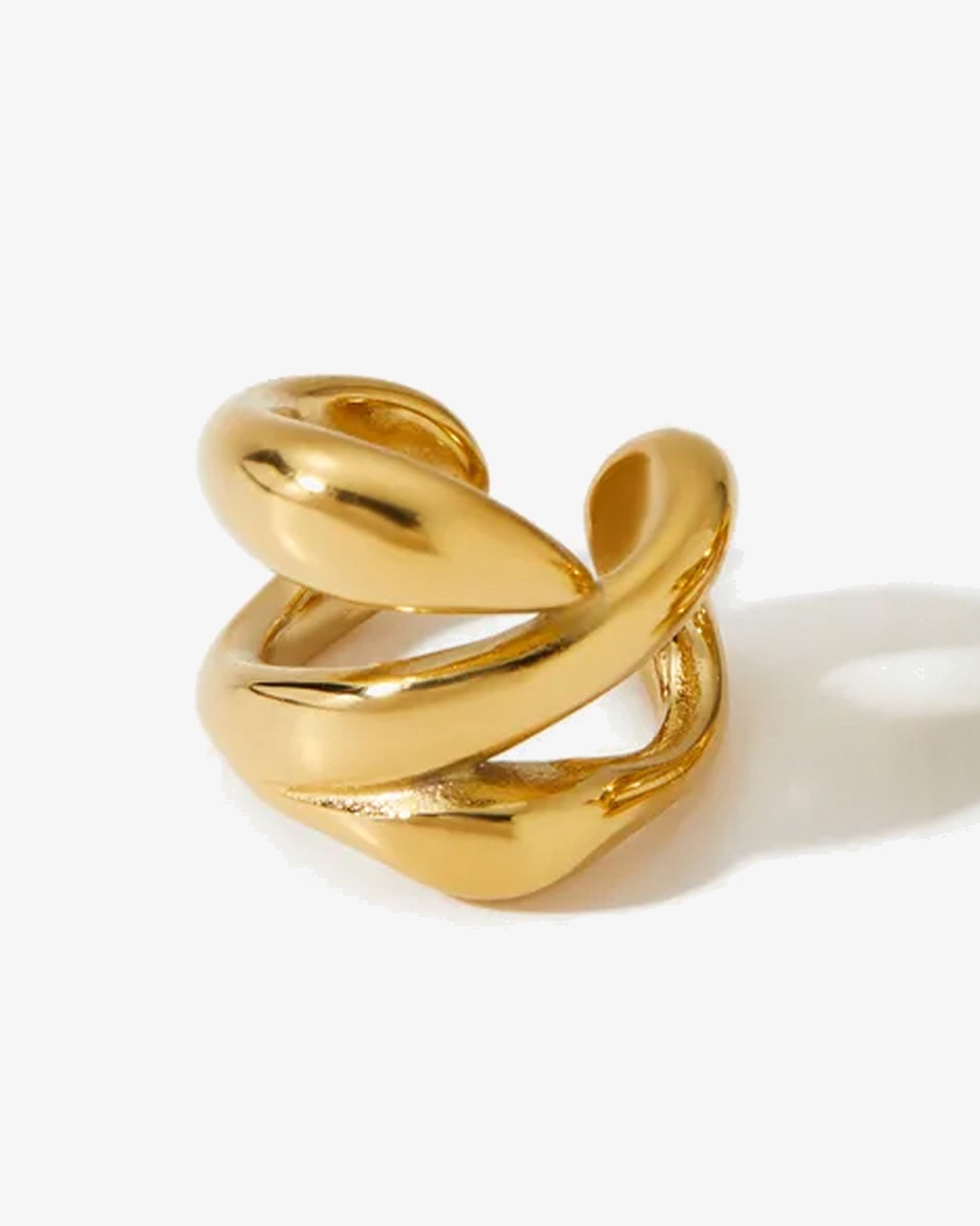 14k Molten Gold Huggie Hoop Ear Cuff