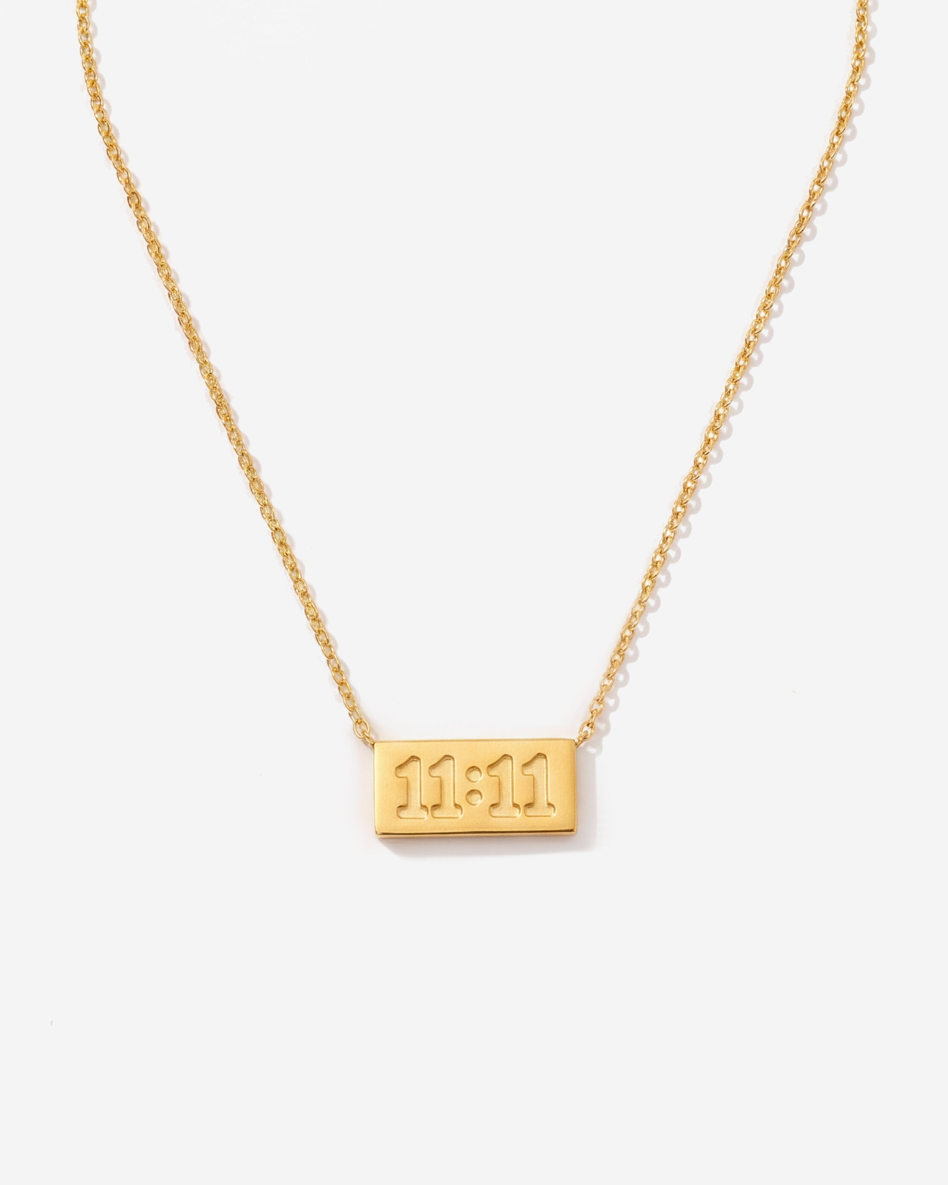 14K Gold 11:11 Universal Sign Pendant Necklace