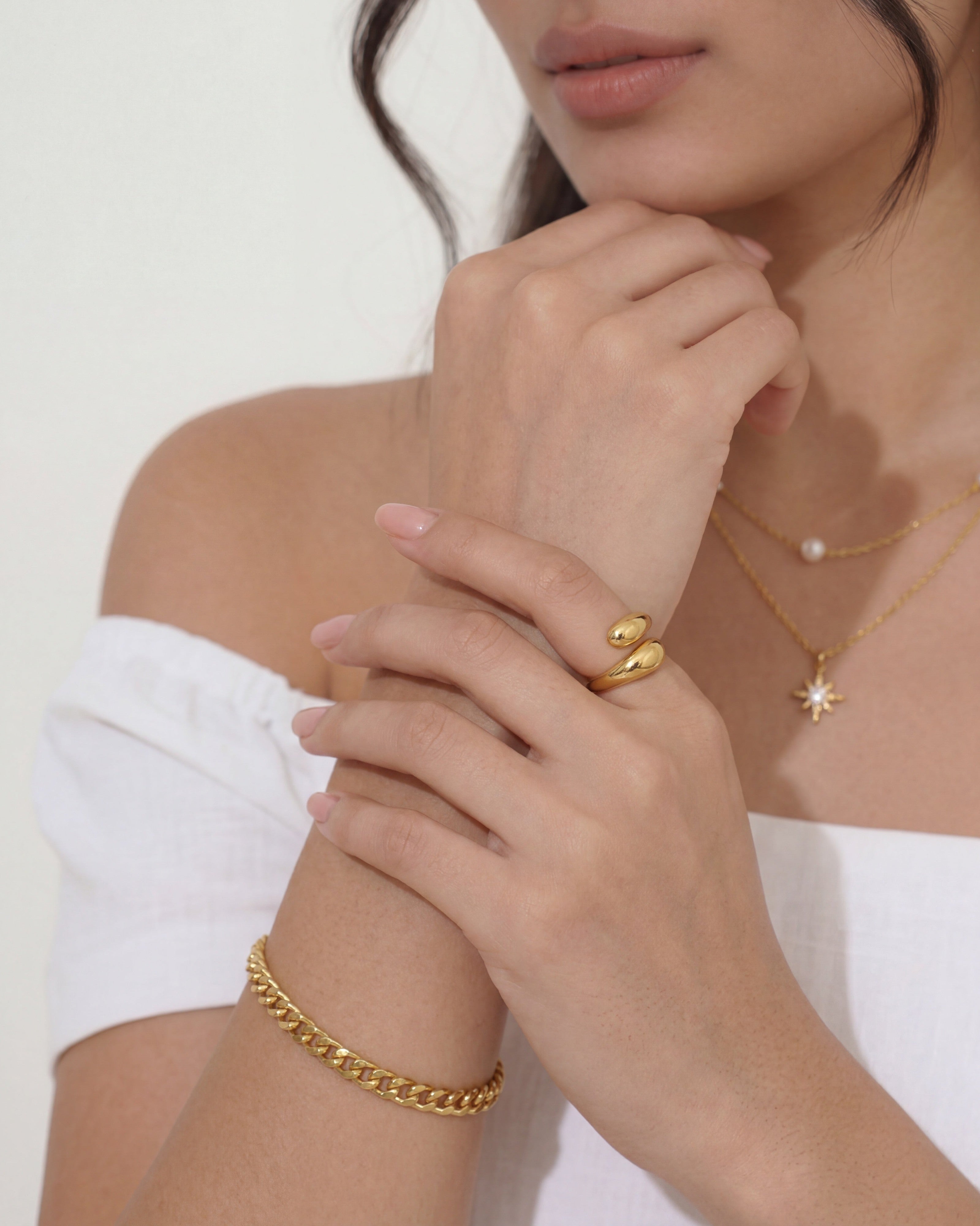 Chunky Double Dome 14K Gold Ring