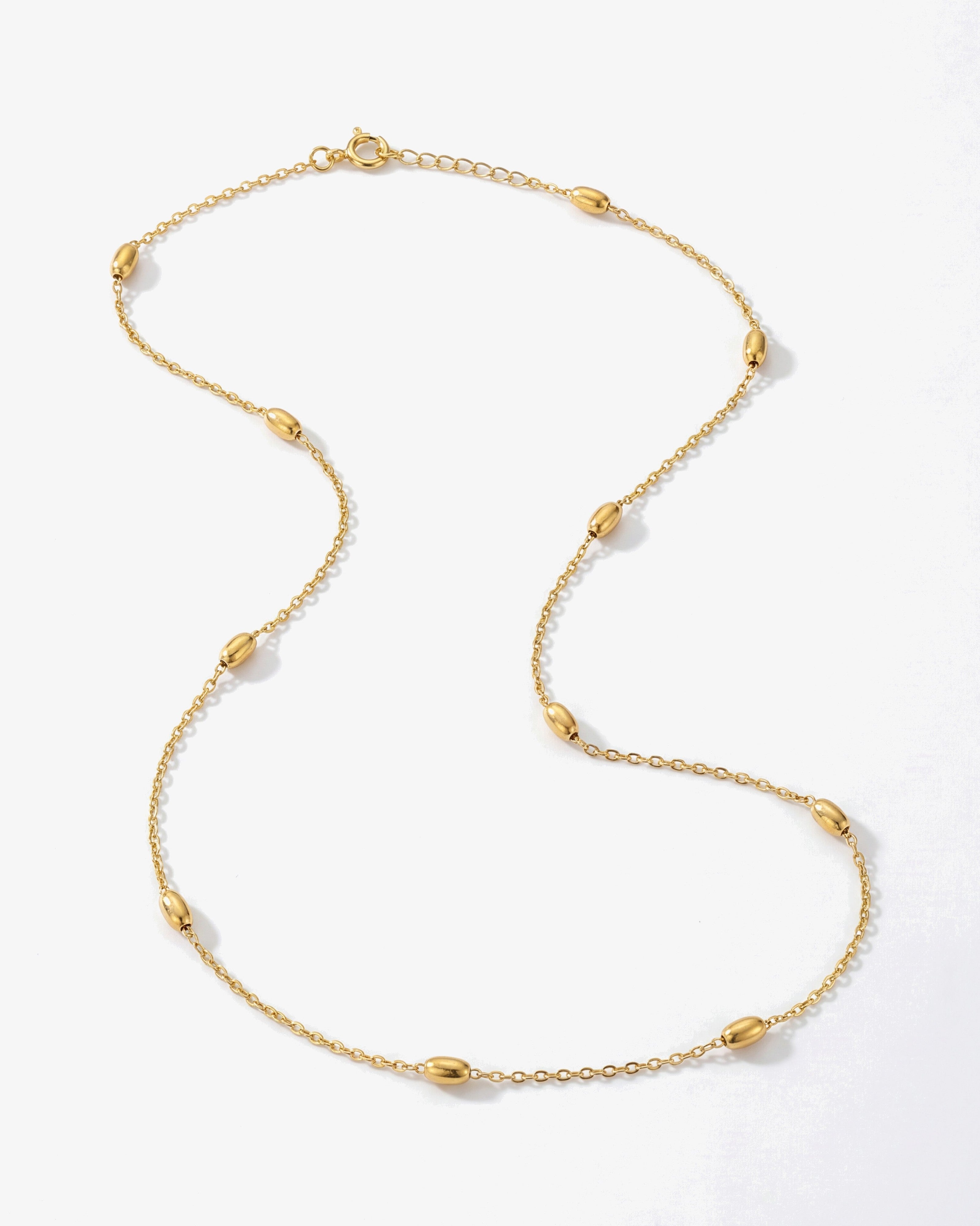 Dainty 14K Gold Beaded Choker Necklace