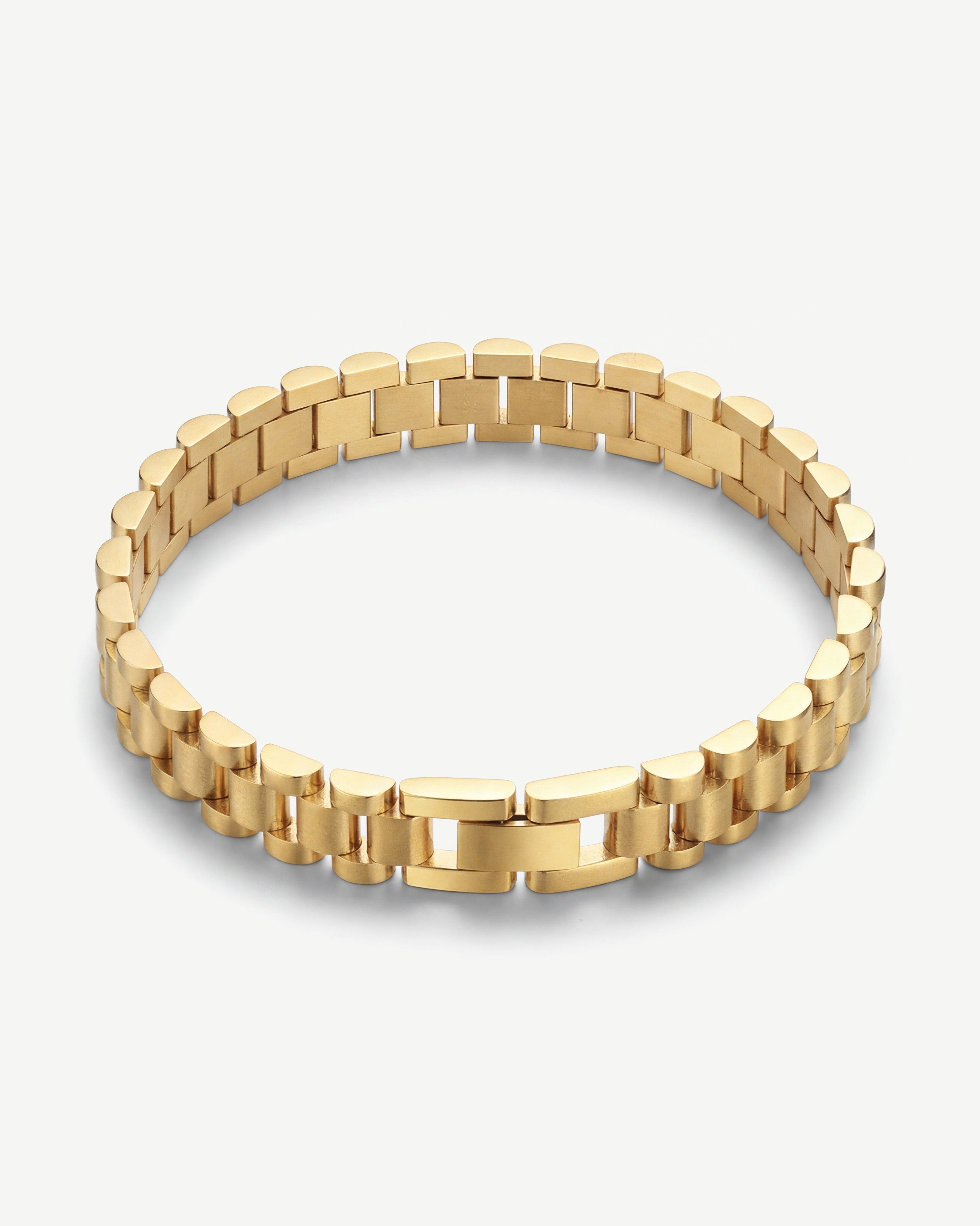 14K Gold Chunky Watch Chain Link Bracelet