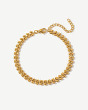 14K Gold Leaf Chain Bracelet