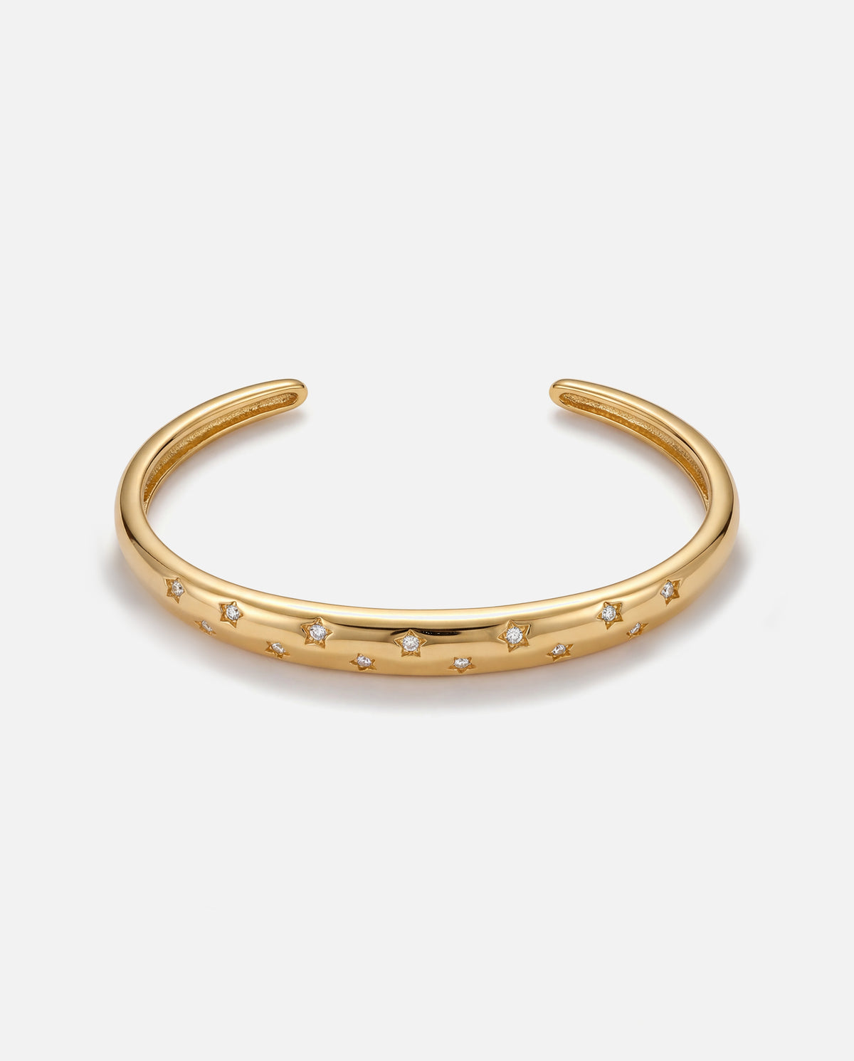 Chunky Gemstone Starlight 14K Gold Bangle