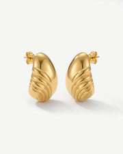 Chubby Winged 14K Gold Drop Studs
