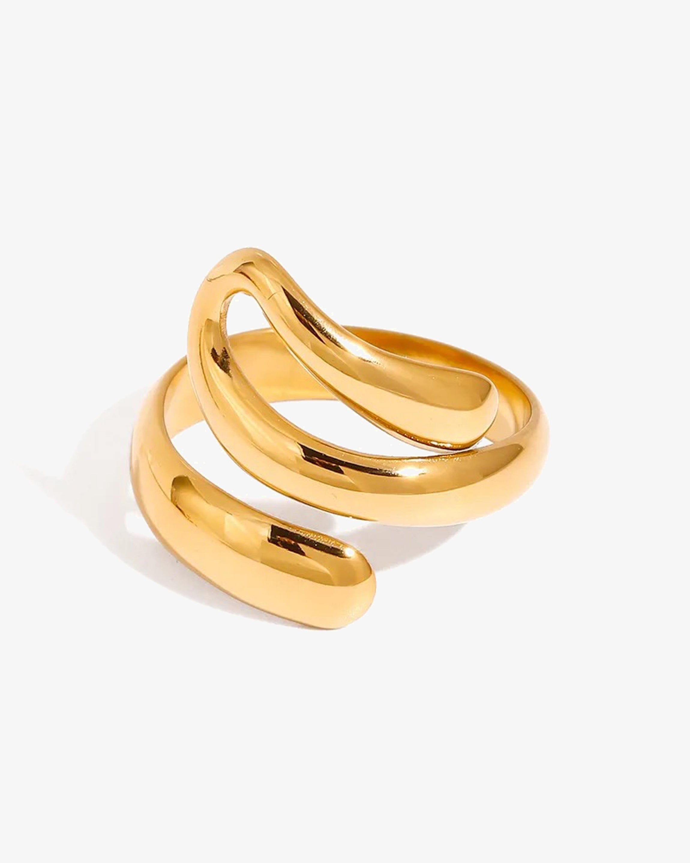 Chunky Wrap Wave 14K Gold Ring