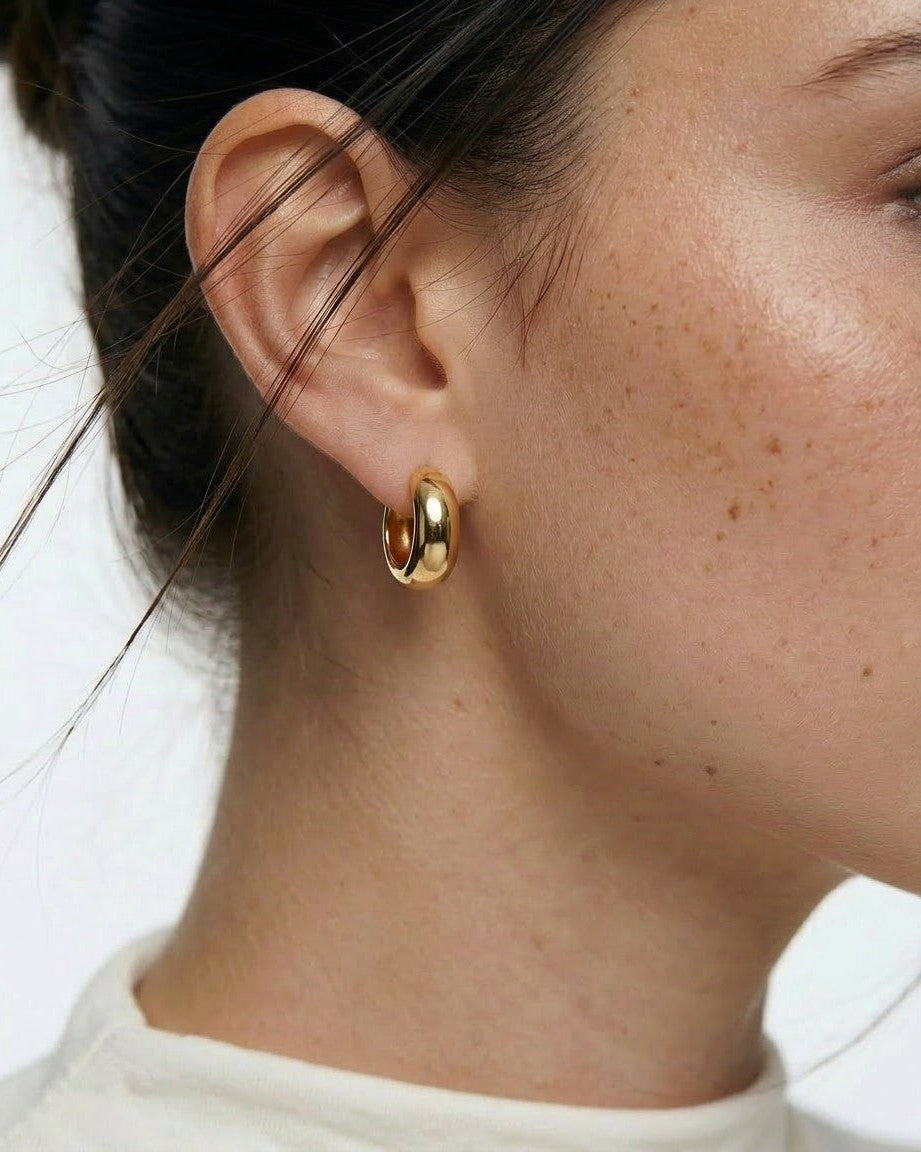 Chubby 14k Gold Huggie Hoops