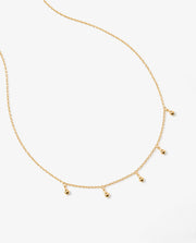 Dainty 14K Gold Beaded Drop Choker Necklace
