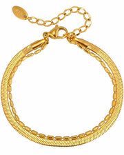 Gold Duo Bead Chain Bracelet