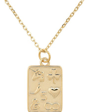Chunky 14K Gold Card Necklace - Necklaces - Elk & Bloom