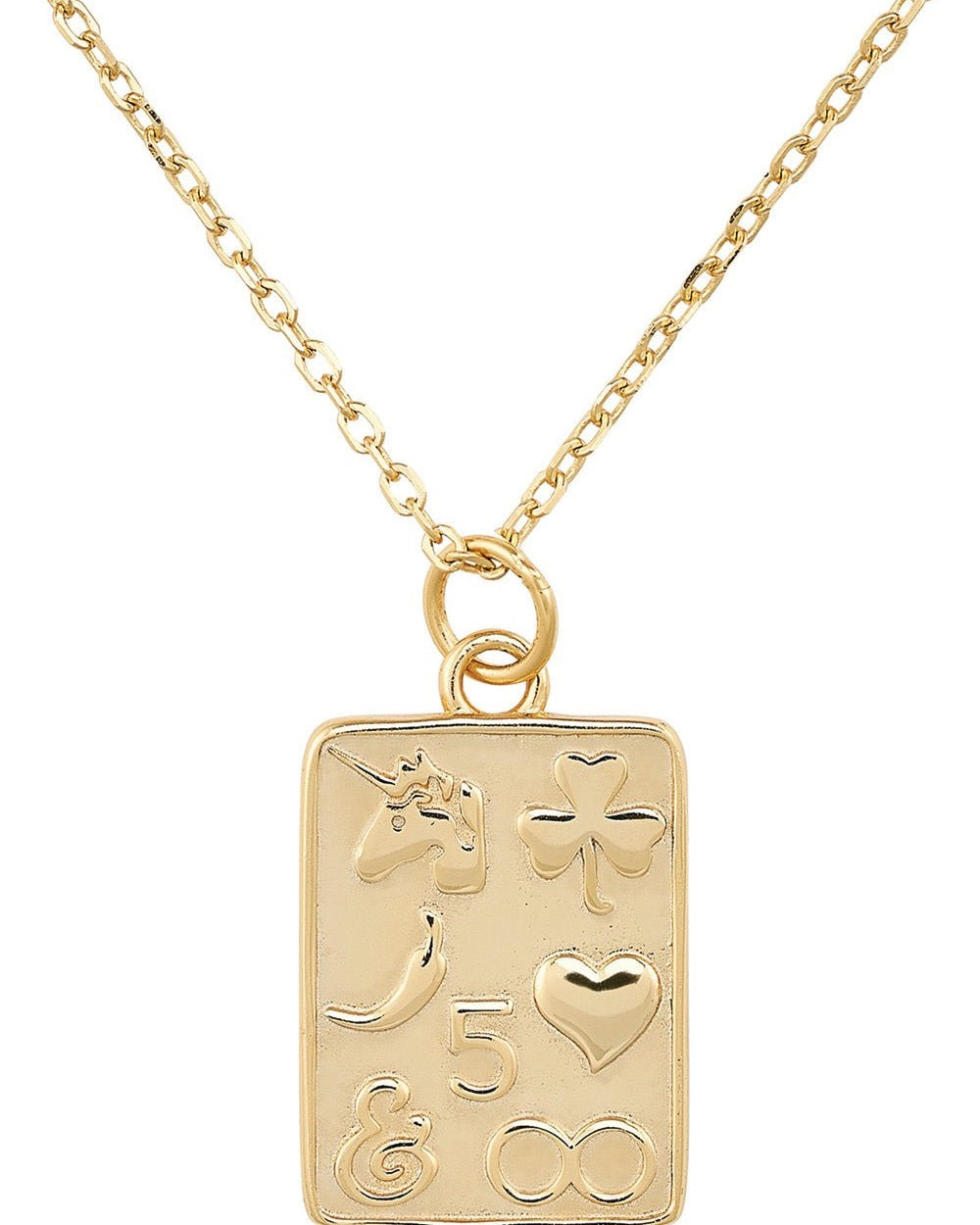 Chunky 14K Gold Card Necklace - Necklaces - Elk & Bloom