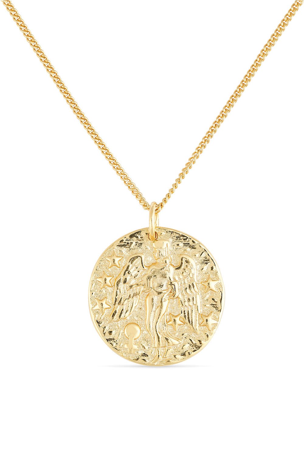 Chunky 14K Gold Goddess Layered Necklace Gold Yes please Pendant only