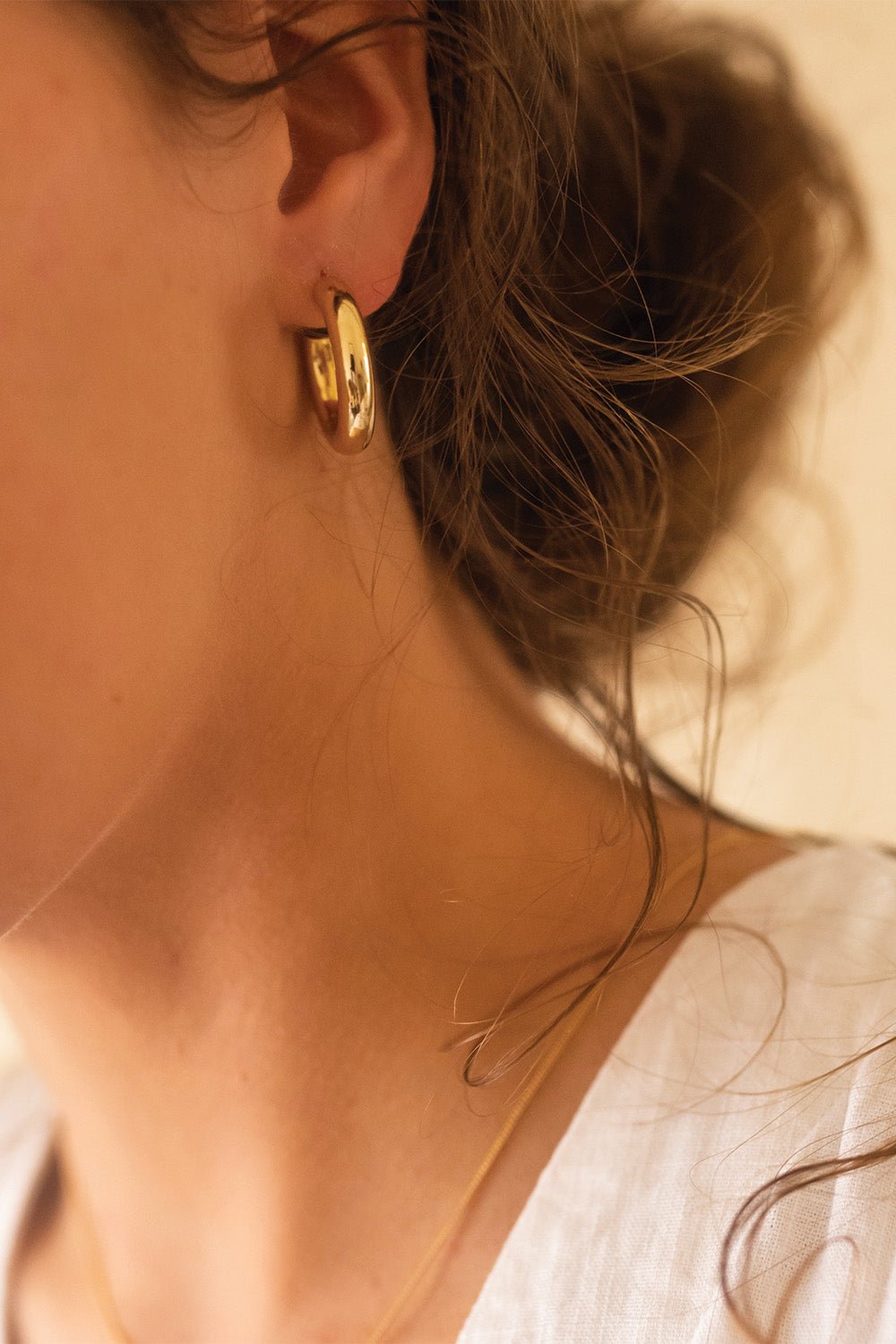 Chunky Gold Hoop Earring Thick Gold Hoops Chunky Silver Hoop Earring Gold Statement Hoop Geometric Bohemian Medium Hoop Earring Elk Bloom