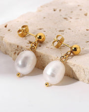 Chunky 18K Gold Freshwater Earrings - Earrings - Elk & Bloom