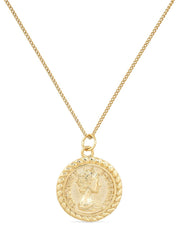 Chunky 18K Gold Lucky Coin Medallion Necklace - Necklaces - Elk & Bloom