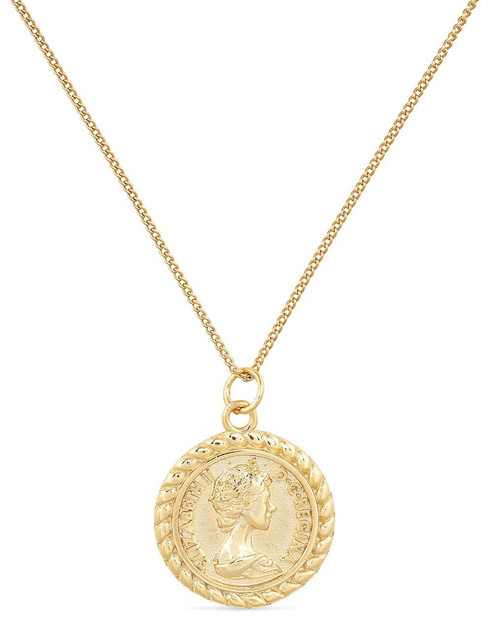 Chunky 18K Gold Lucky Coin Medallion Necklace - Necklaces - Elk & Bloom