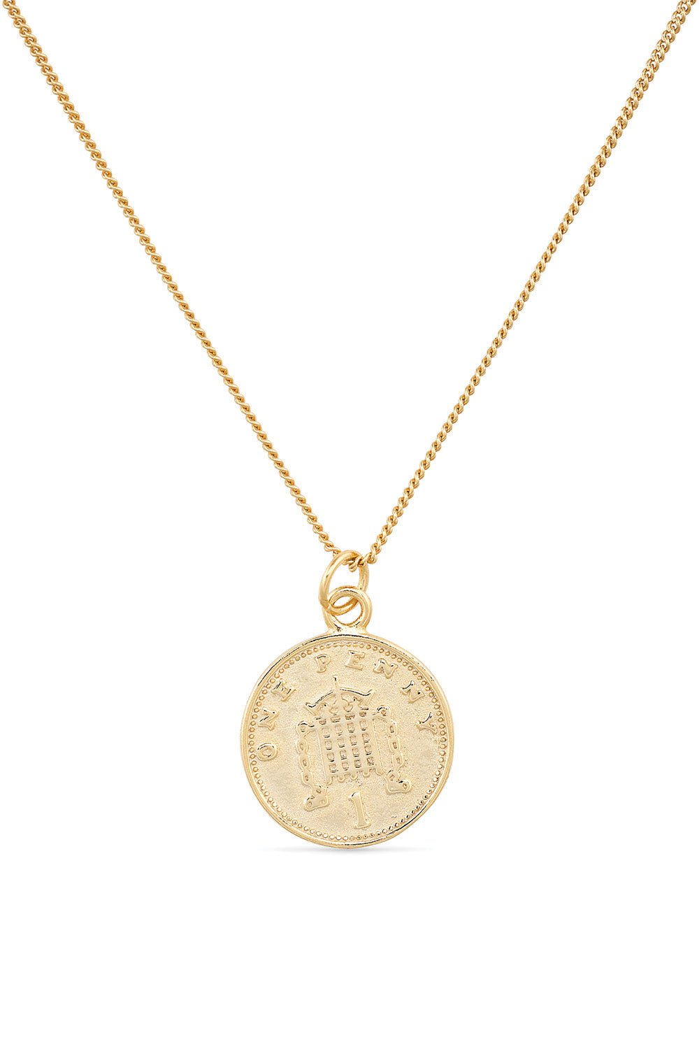 Chunky 18K Gold Lucky Penny Coin Medallion Necklace - Necklaces - Elk & Bloom