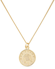 Chunky 18K Gold Lucky Penny Coin Medallion Necklace - Necklaces - Elk & Bloom
