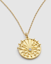 Chunky Gold Sunburst Snake Coin Necklace - Necklaces - Elk & Bloom