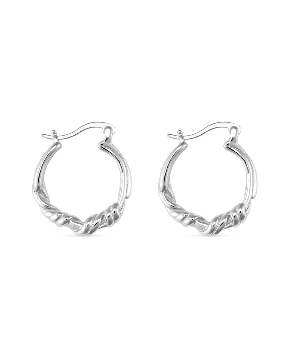 Chunky Sterling Silver Twisted Hoop Earrings - Earrings - Elk & Bloom