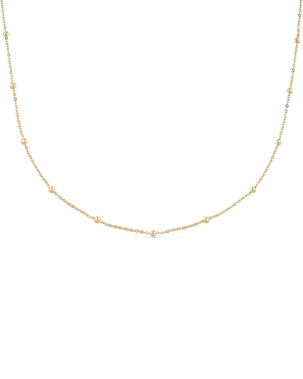 Dainty 14K Gold Bead Choker Necklace - Necklaces - Elk & Bloom