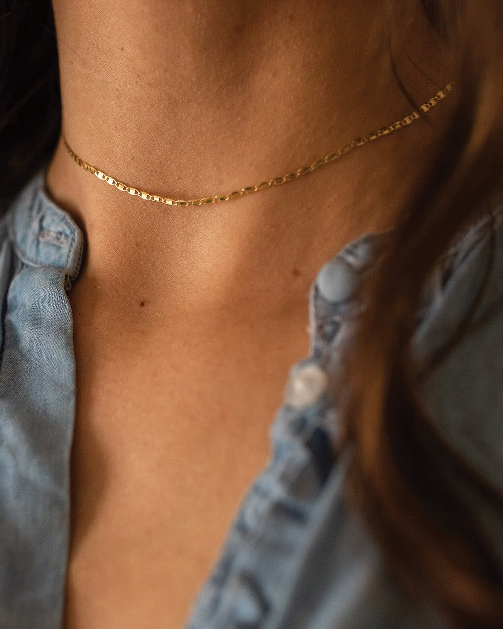 Dainty 14K Gold Chain Choker - Necklaces - Elk & Bloom