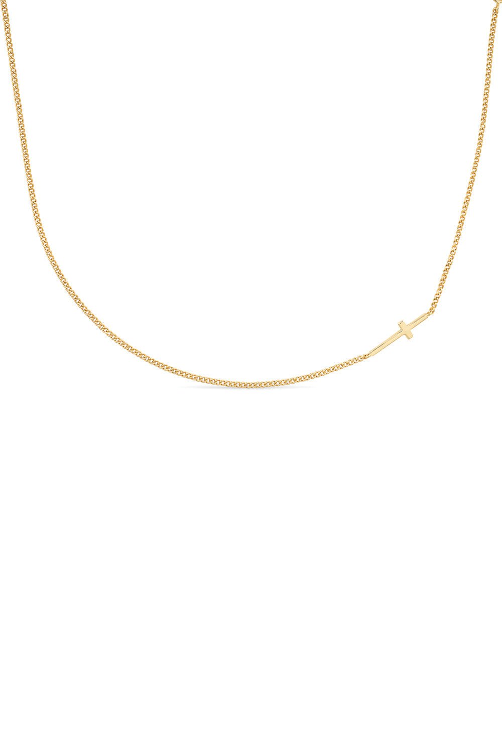 Dainty 14K Gold Cross Choker Necklace Gold Yes please Standard length