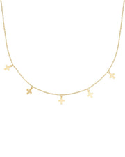 Dainty 14K Gold Cross Choker Necklace - Necklaces - Elk & Bloom