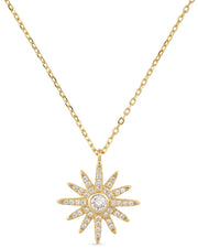 Dainty 14K Gold Star Sun Necklace - Necklaces - Elk & Bloom