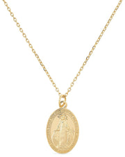 Dainty 14K Gold Virgin Mary Miraculous Medal Choker Necklace - Necklaces - Elk & Bloom