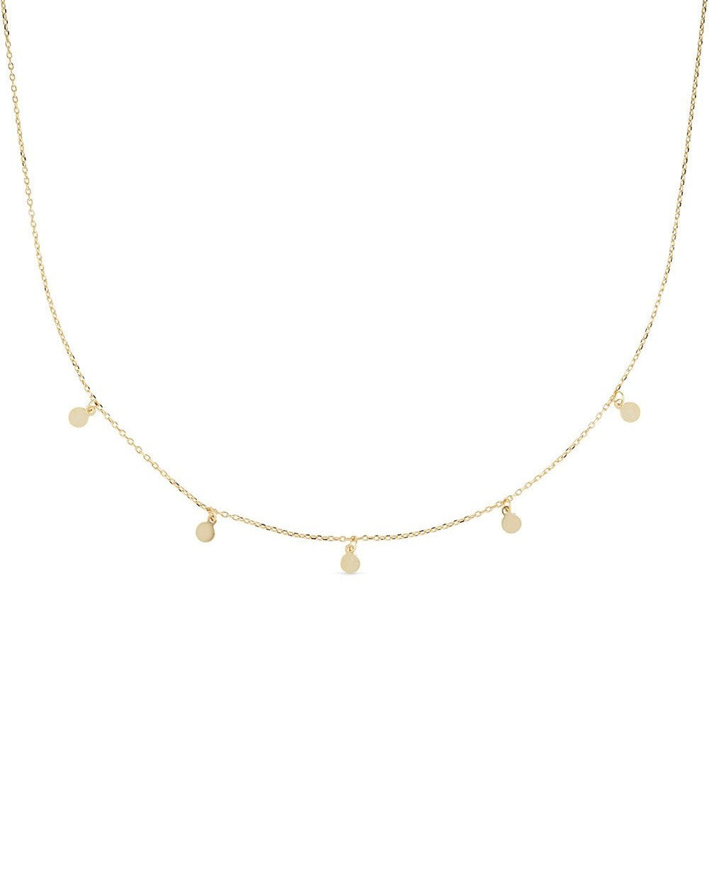 Dainty 18K Gold Disc Choker Necklace - Necklaces - Elk & Bloom