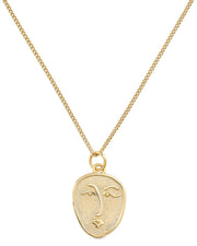 Dainty 18K Gold Face Minimalist Necklace - Necklaces - Elk & Bloom