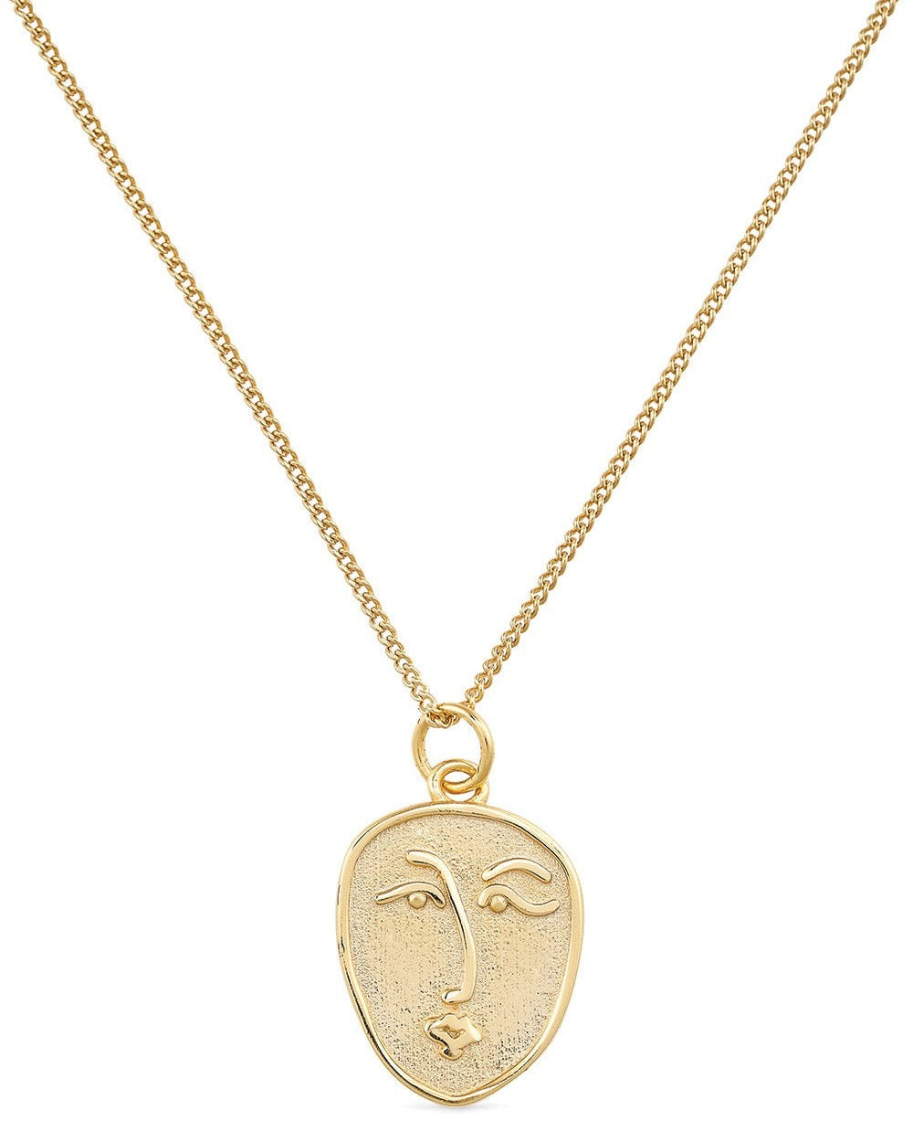 Dainty 18K Gold Face Minimalist Necklace - Necklaces - Elk & Bloom