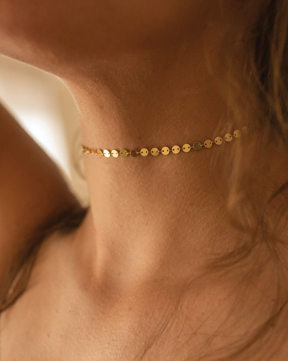 Dainty Gold 14K Disc Choker - Necklaces - Elk & Bloom