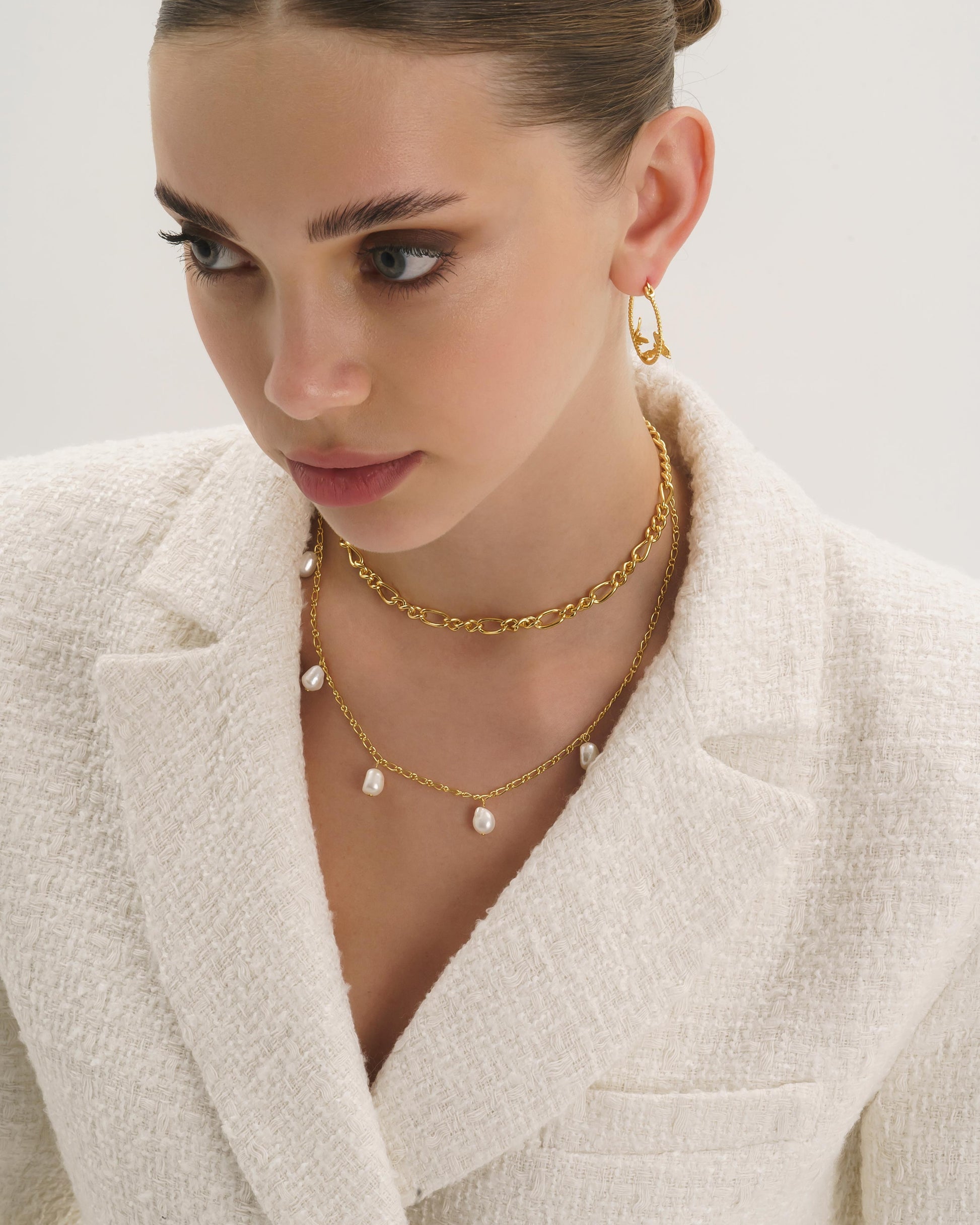 Dainty Gold 18K Pearl Choker Necklace - Necklaces - Elk & Bloom