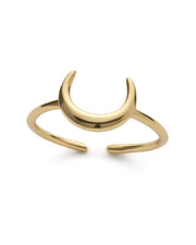 Dainty Moon 14K Gold Stacking Ring - Rings - Elk & Bloom