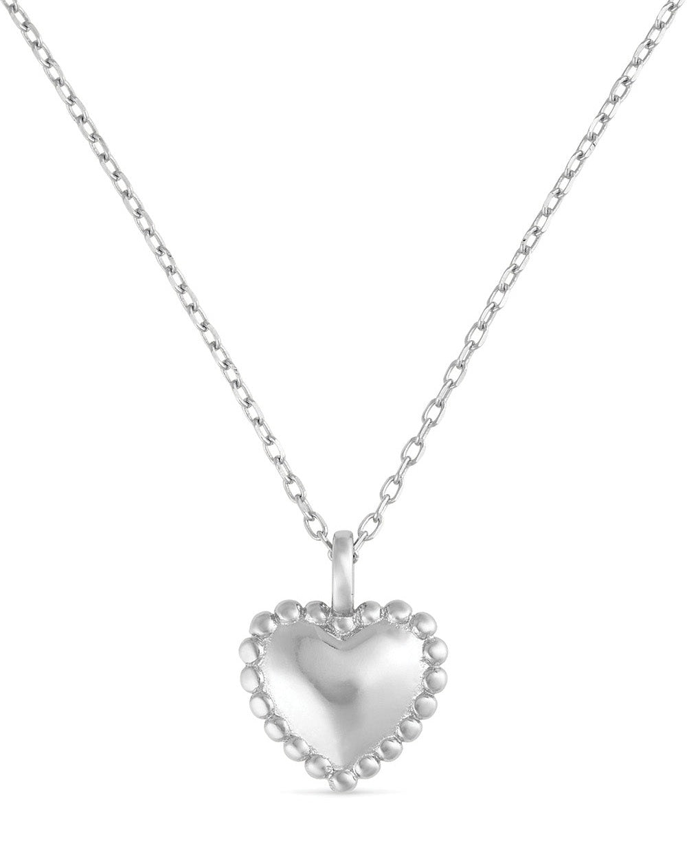 Dainty Sterling Silver Heart Love Necklace - Necklaces - Elk & Bloom