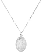 Dainty Sterling Silver Virgin Mary Miraculous Medal Choker Necklace - Necklaces - Elk & Bloom