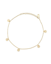 Delicate 14K Gold Coin Anklet - Anklets - Elk & Bloom
