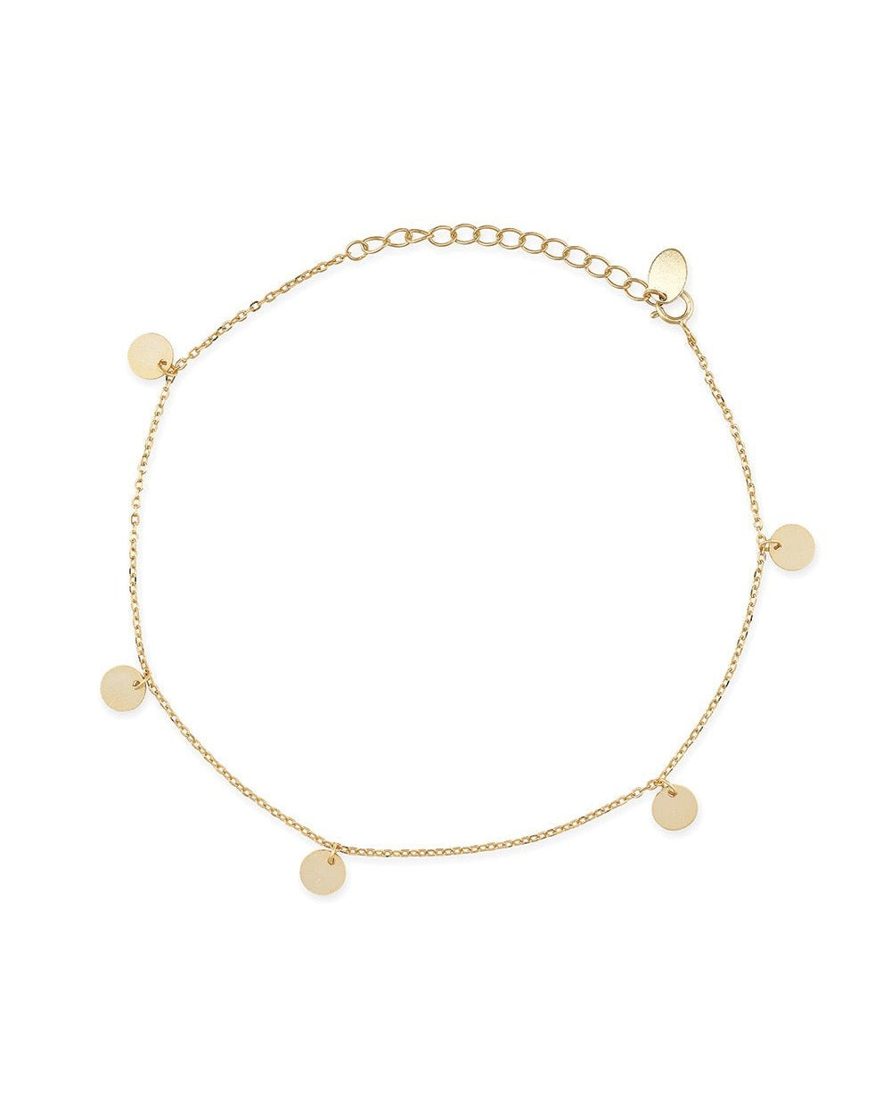 Delicate 14K Gold Coin Anklet