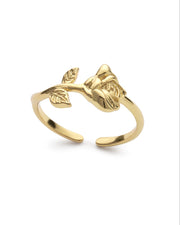Gold Rose Band Ring - Rings - Elk & Bloom