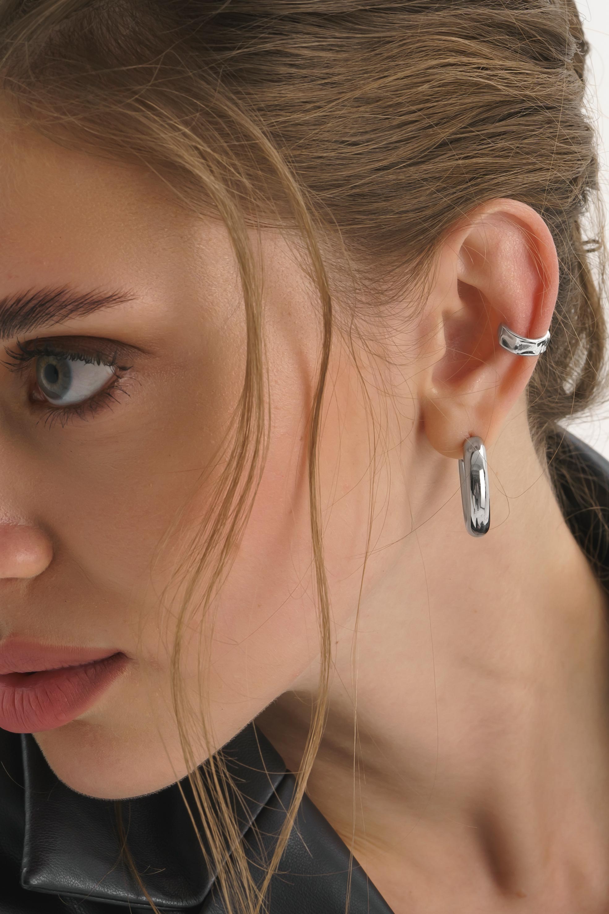 Small thin sterling silver hoop earrings discount