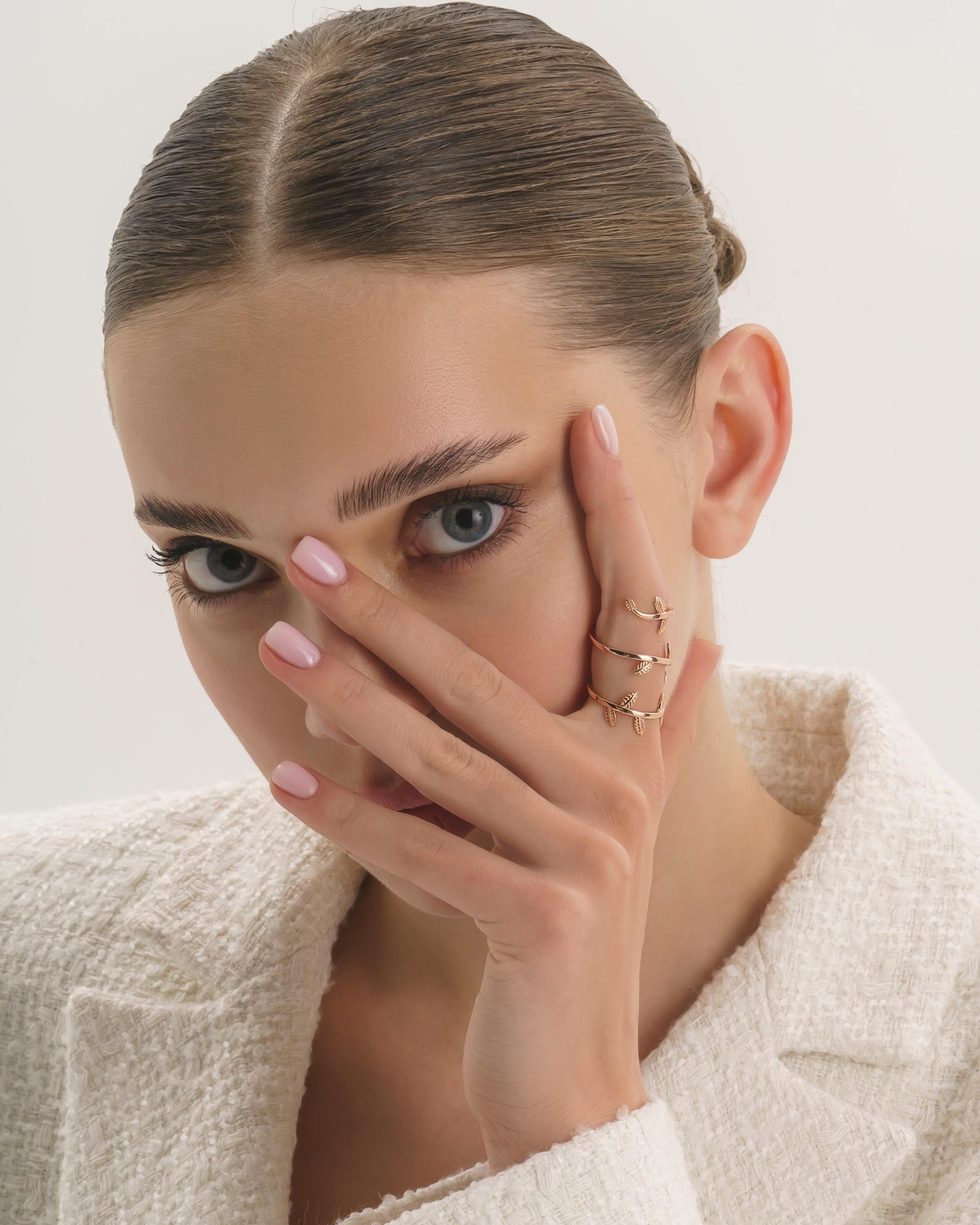 Thick 18K Gold Statement Leaf Ring - Rings - Elk & Bloom