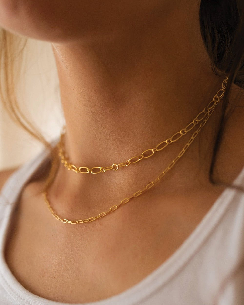 Thin Paperclip 18K Gold Chain Necklace - Necklaces - Elk & Bloom