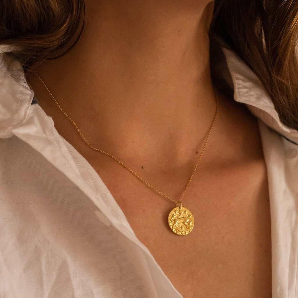 14K Gold Bull Coin Necklace - Necklaces - Elk & Bloom